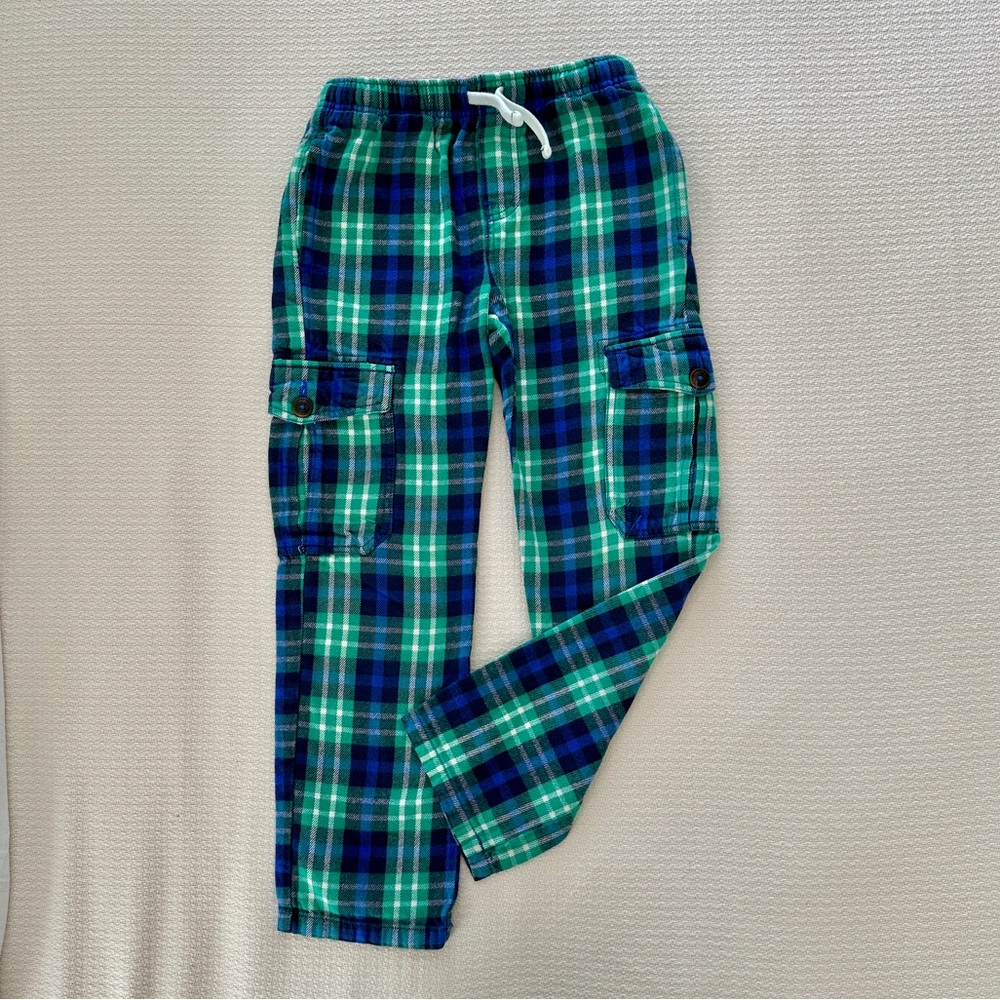Mini Boden Brushed Tartan Cargo Pants